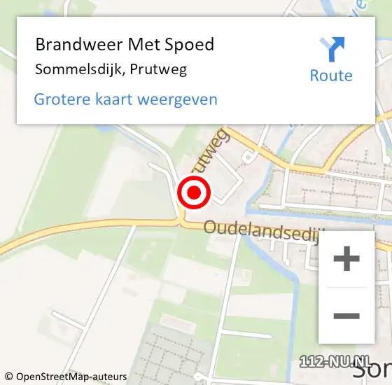 Locatie op kaart van de 112 melding: Brandweer Met Spoed Naar Sommelsdijk, Prutweg op 14 oktober 2013 13:37