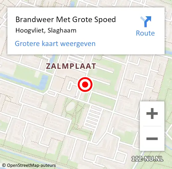 Locatie op kaart van de 112 melding: Brandweer Met Grote Spoed Naar Hoogvliet, Slaghaam op 3 november 2023 16:19