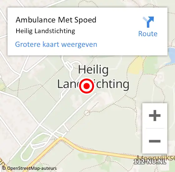 Locatie op kaart van de 112 melding: Ambulance Met Spoed Naar Heilig Landstichting op 3 november 2023 16:23