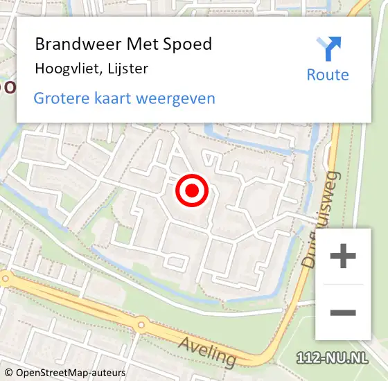 Locatie op kaart van de 112 melding: Brandweer Met Spoed Naar Hoogvliet, Lijster op 3 november 2023 16:38