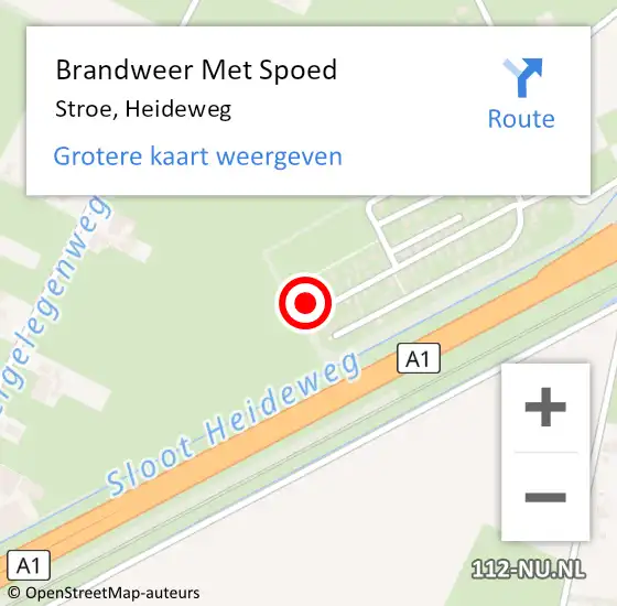 Locatie op kaart van de 112 melding: Brandweer Met Spoed Naar Stroe, Heideweg op 3 november 2023 17:11