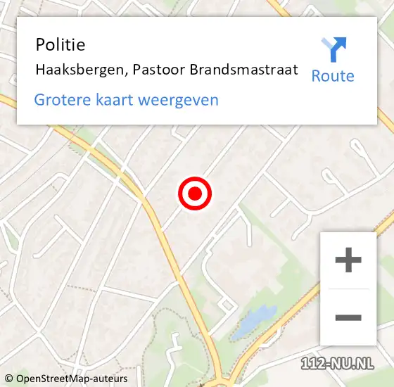 Locatie op kaart van de 112 melding: Politie Haaksbergen, Pastoor Brandsmastraat op 3 november 2023 17:12