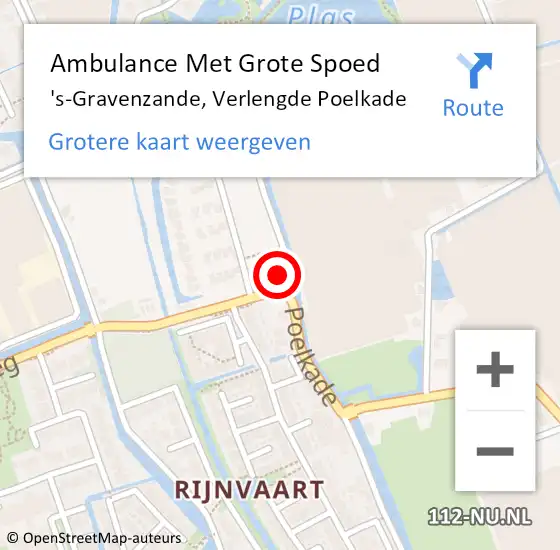 Locatie op kaart van de 112 melding: Ambulance Met Grote Spoed Naar 's-Gravenzande, Verlengde Poelkade op 3 november 2023 17:17