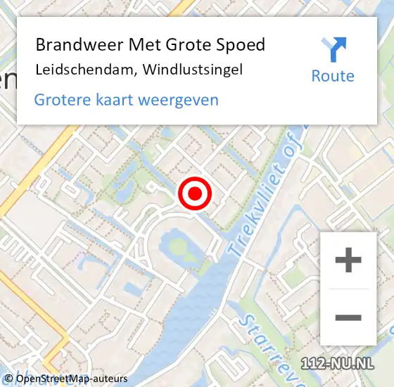 Locatie op kaart van de 112 melding: Brandweer Met Grote Spoed Naar Leidschendam, Windlustsingel op 3 november 2023 18:46