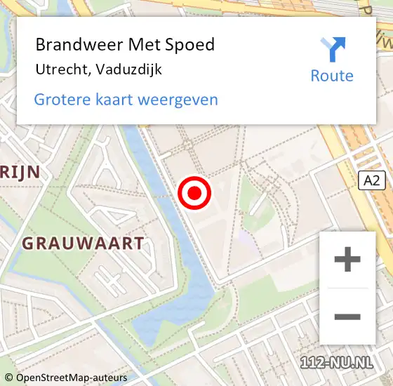 Locatie op kaart van de 112 melding: Brandweer Met Spoed Naar Utrecht, Vaduzdijk op 3 november 2023 19:16