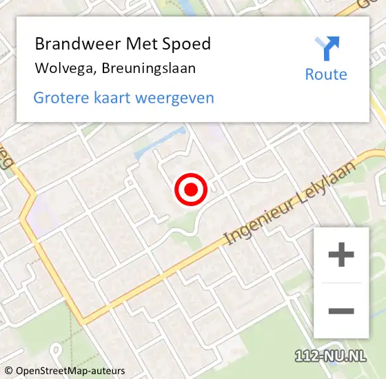 Locatie op kaart van de 112 melding: Brandweer Met Spoed Naar Wolvega, Breuningslaan op 3 november 2023 19:21