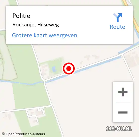 Locatie op kaart van de 112 melding: Politie Rockanje, Hilseweg op 3 november 2023 19:55