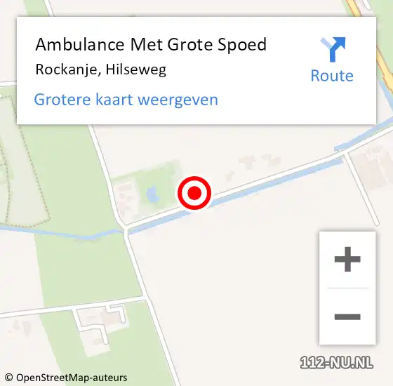 Locatie op kaart van de 112 melding: Ambulance Met Grote Spoed Naar Rockanje, Hilseweg op 3 november 2023 19:55