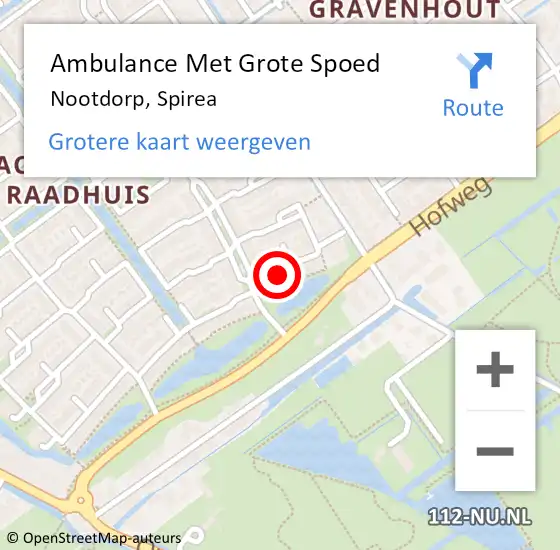 Locatie op kaart van de 112 melding: Ambulance Met Grote Spoed Naar Nootdorp, Spirea op 3 november 2023 20:05