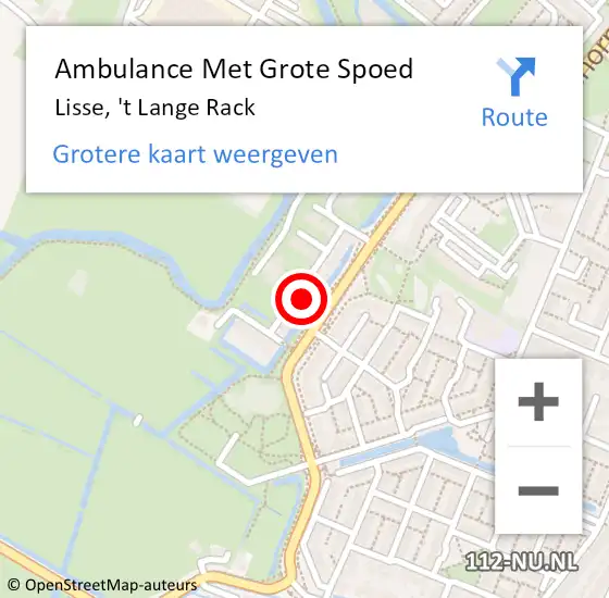 Locatie op kaart van de 112 melding: Ambulance Met Grote Spoed Naar Lisse, 't Lange Rack op 3 november 2023 20:34