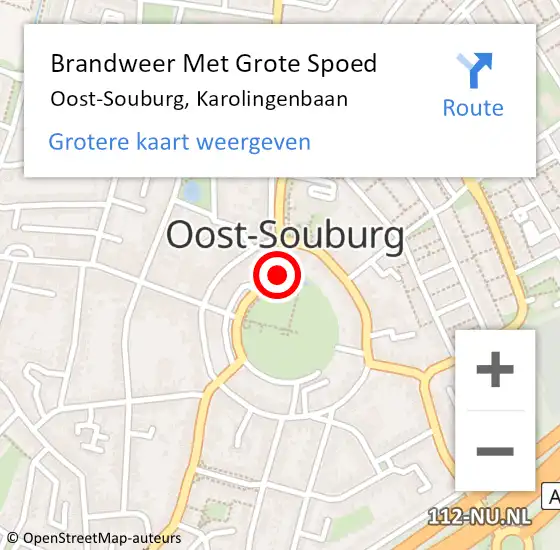 Locatie op kaart van de 112 melding: Brandweer Met Grote Spoed Naar Oost-Souburg, Karolingenbaan op 3 november 2023 20:47