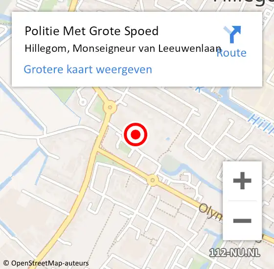 Locatie op kaart van de 112 melding: Politie Met Grote Spoed Naar Hillegom, Monseigneur van Leeuwenlaan op 3 november 2023 21:19