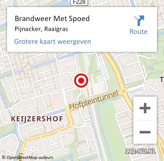 Locatie op kaart van de 112 melding: Brandweer Met Spoed Naar Pijnacker, Raaigras op 3 november 2023 21:32