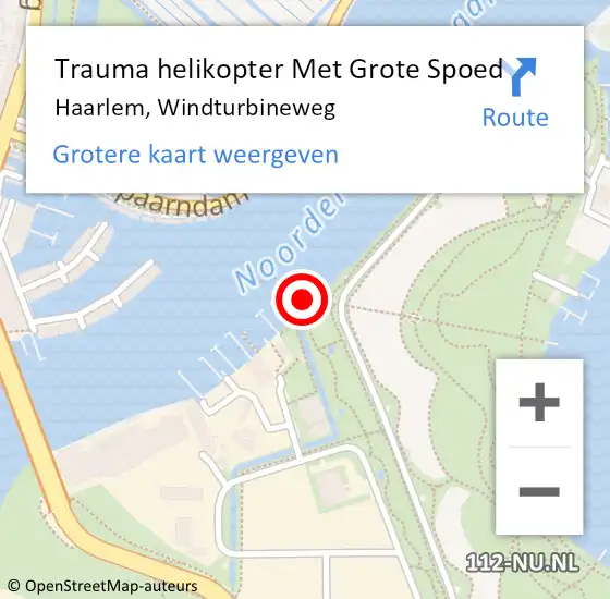 Locatie op kaart van de 112 melding: Trauma helikopter Met Grote Spoed Naar Haarlem, Windturbineweg op 3 november 2023 22:46