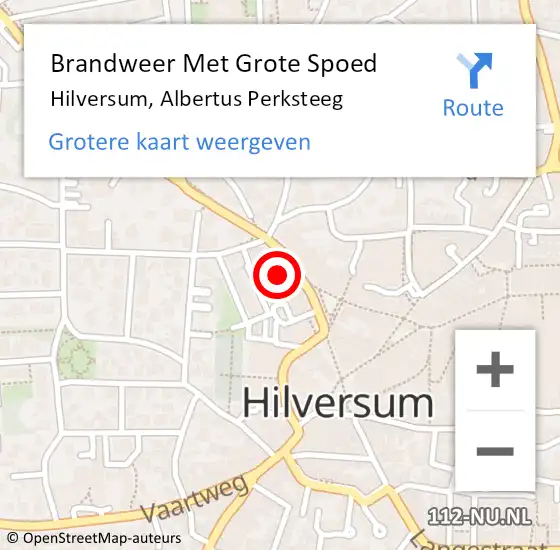 Locatie op kaart van de 112 melding: Brandweer Met Grote Spoed Naar Hilversum, Albertus Perksteeg op 3 november 2023 22:48