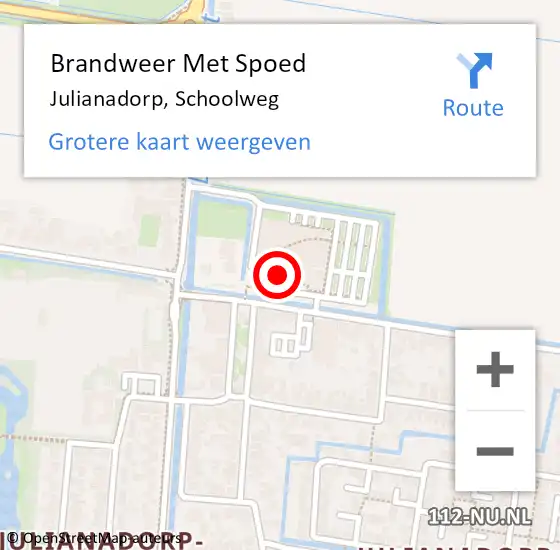 Locatie op kaart van de 112 melding: Brandweer Met Spoed Naar Julianadorp, Schoolweg op 3 november 2023 23:32