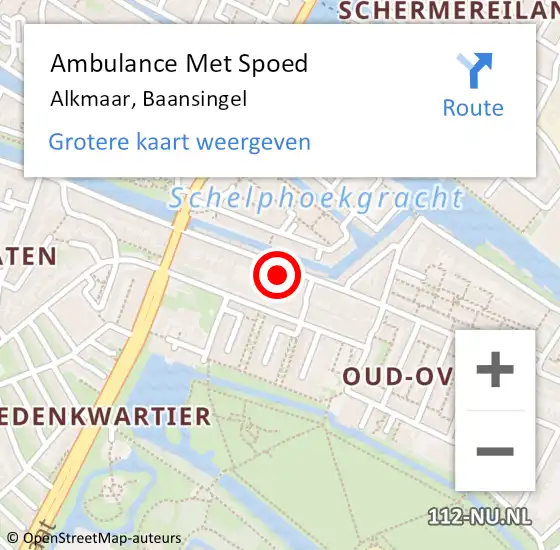 Locatie op kaart van de 112 melding: Ambulance Met Spoed Naar Alkmaar, Baansingel op 3 november 2023 23:46