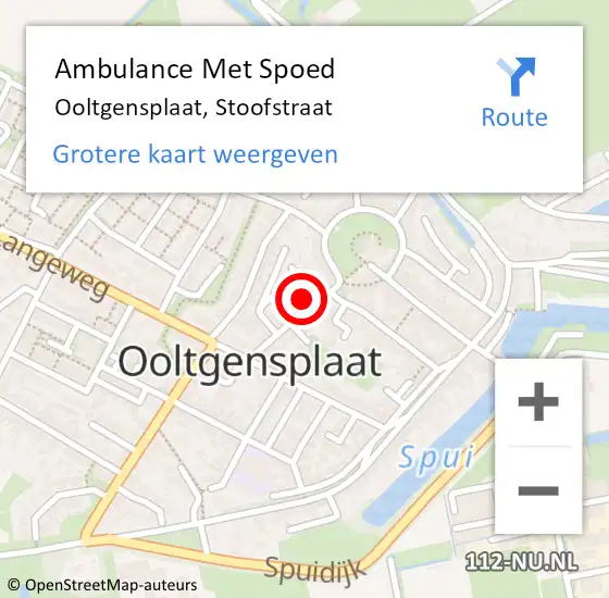 Locatie op kaart van de 112 melding: Ambulance Met Spoed Naar Ooltgensplaat, Stoofstraat op 4 november 2023 00:19