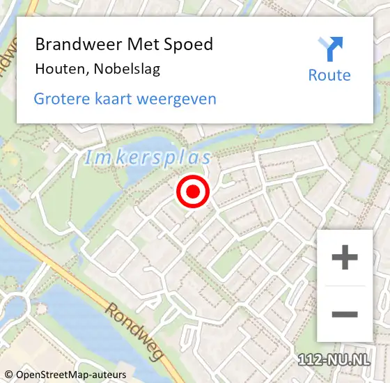 Locatie op kaart van de 112 melding: Brandweer Met Spoed Naar Houten, Nobelslag op 4 november 2023 00:59