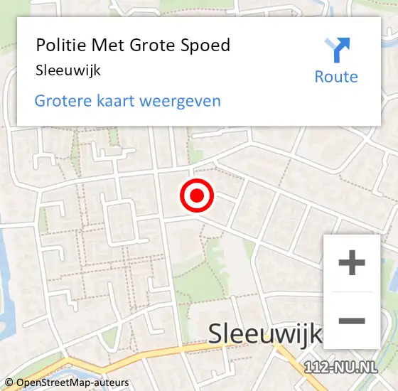 Locatie op kaart van de 112 melding: Politie Met Grote Spoed Naar Sleeuwijk op 4 november 2023 04:46