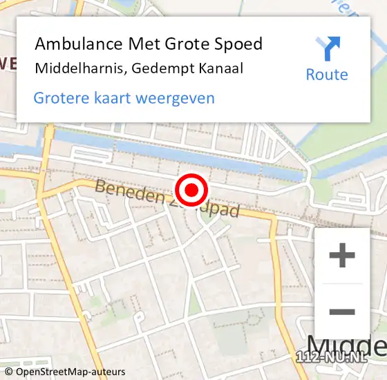 Locatie op kaart van de 112 melding: Ambulance Met Grote Spoed Naar Middelharnis, Gedempt Kanaal op 4 november 2023 05:17