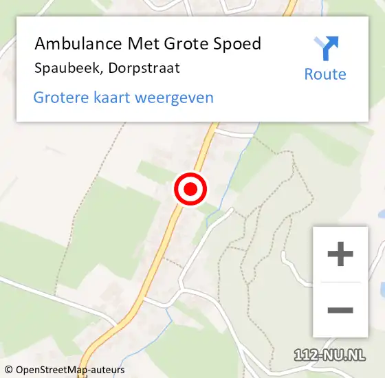 Locatie op kaart van de 112 melding: Ambulance Met Grote Spoed Naar Spaubeek, Dorpstraat op 13 september 2014 23:31