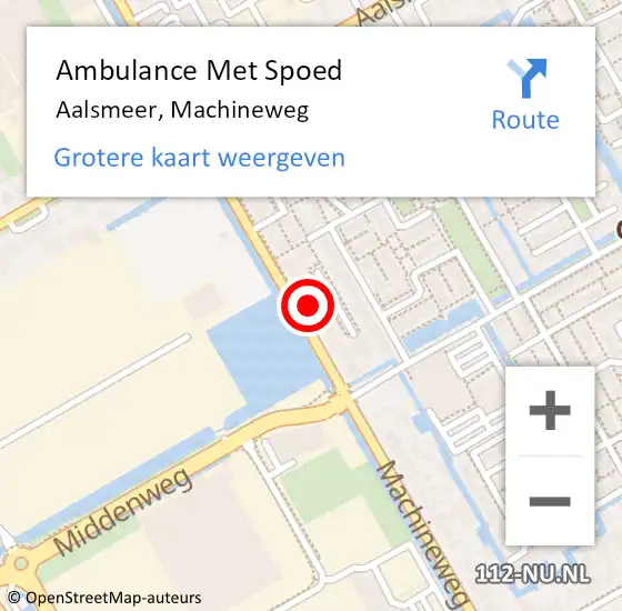 Locatie op kaart van de 112 melding: Ambulance Met Spoed Naar Aalsmeer, Machineweg op 4 november 2023 07:52