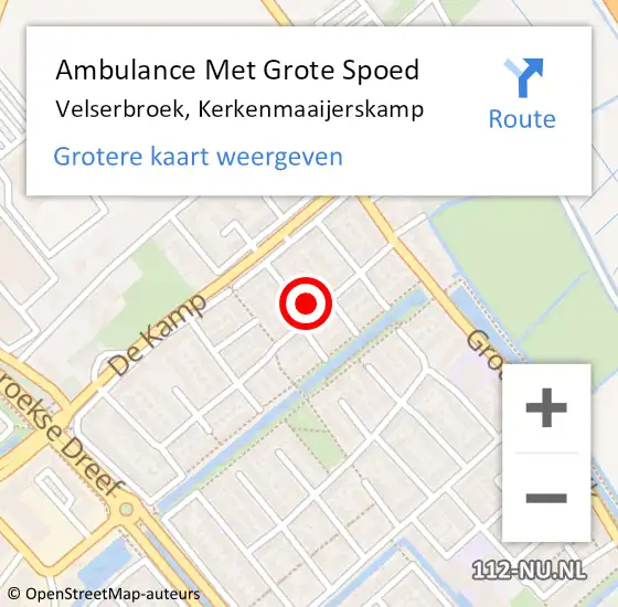 Locatie op kaart van de 112 melding: Ambulance Met Grote Spoed Naar Velserbroek, Kerkenmaaijerskamp op 4 november 2023 08:44