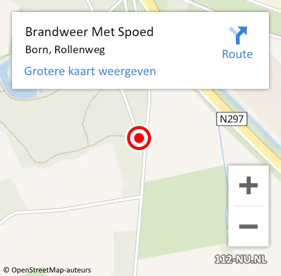 Locatie op kaart van de 112 melding: Brandweer Met Spoed Naar Born, Rollenweg op 4 november 2023 09:31