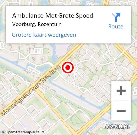 Locatie op kaart van de 112 melding: Ambulance Met Grote Spoed Naar Voorburg, Rozentuin op 4 november 2023 09:55