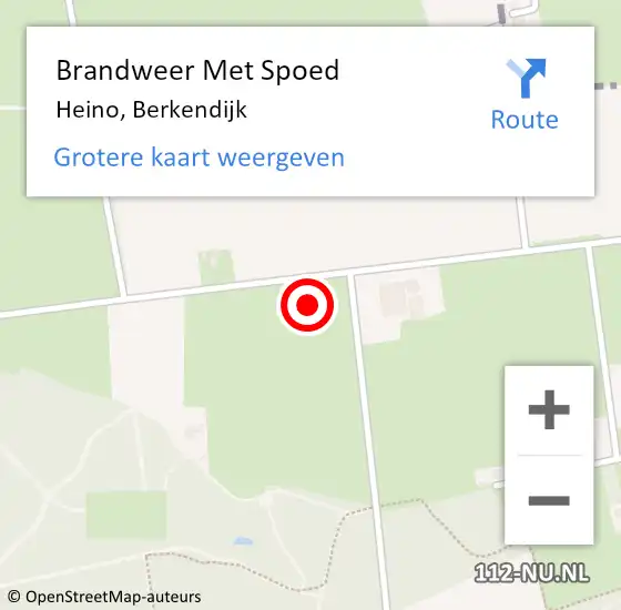 Locatie op kaart van de 112 melding: Brandweer Met Spoed Naar Heino, Berkendijk op 4 november 2023 10:26