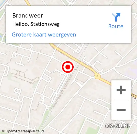 Locatie op kaart van de 112 melding: Brandweer Heiloo, Stationsweg op 14 september 2014 00:05