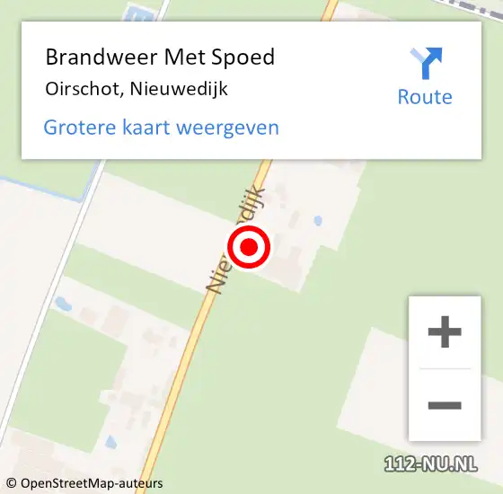 Locatie op kaart van de 112 melding: Brandweer Met Spoed Naar Oirschot, Nieuwedijk op 4 november 2023 10:54