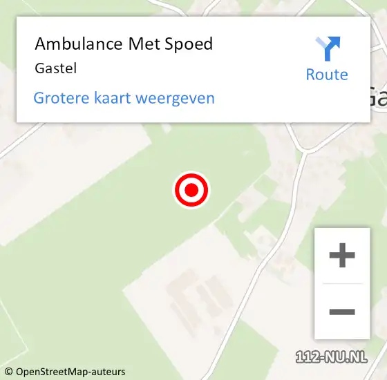 Locatie op kaart van de 112 melding: Ambulance Met Spoed Naar Gastel op 4 november 2023 10:56