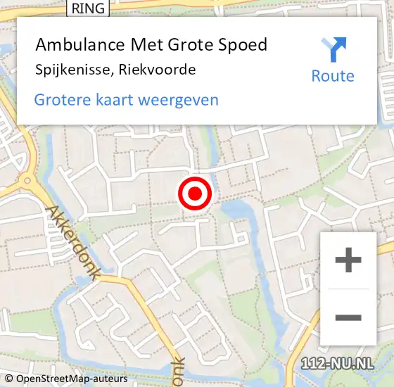 Locatie op kaart van de 112 melding: Ambulance Met Grote Spoed Naar Spijkenisse, Riekvoorde op 4 november 2023 11:12