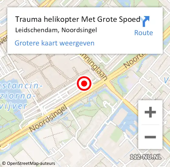 Locatie op kaart van de 112 melding: Trauma helikopter Met Grote Spoed Naar Leidschendam, Noordsingel op 4 november 2023 11:16