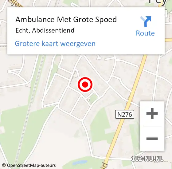 Locatie op kaart van de 112 melding: Ambulance Met Grote Spoed Naar Echt, Abdissentiend op 4 november 2023 11:23