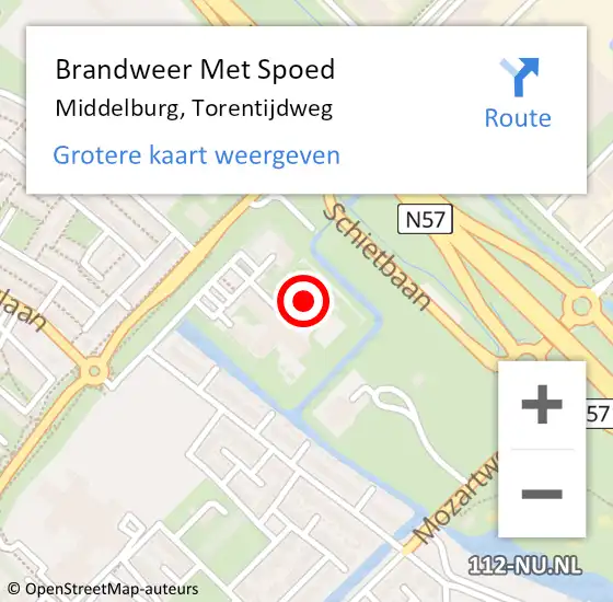 Locatie op kaart van de 112 melding: Brandweer Met Spoed Naar Middelburg, Torentijdweg op 4 november 2023 12:03
