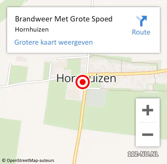 Locatie op kaart van de 112 melding: Brandweer Met Grote Spoed Naar Hornhuizen op 4 november 2023 12:39
