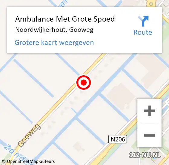 Locatie op kaart van de 112 melding: Ambulance Met Grote Spoed Naar Noordwijkerhout, Gooweg op 4 november 2023 13:33