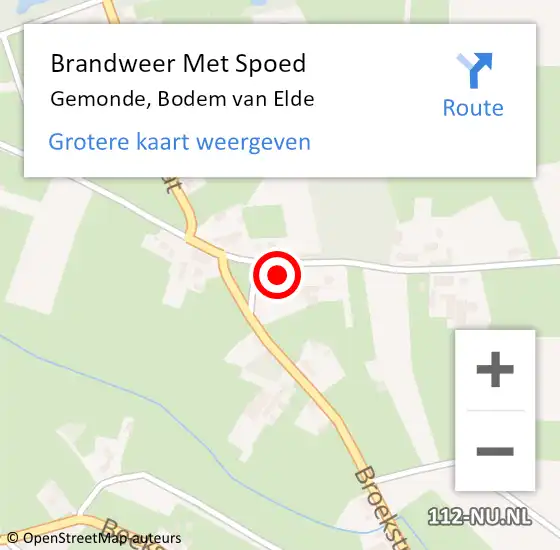 Locatie op kaart van de 112 melding: Brandweer Met Spoed Naar Gemonde, Bodem van Elde op 4 november 2023 13:36