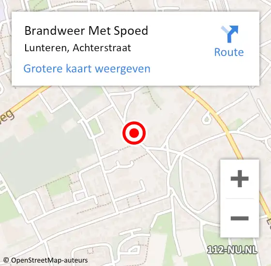 Locatie op kaart van de 112 melding: Brandweer Met Spoed Naar Lunteren, Achterstraat op 4 november 2023 13:38