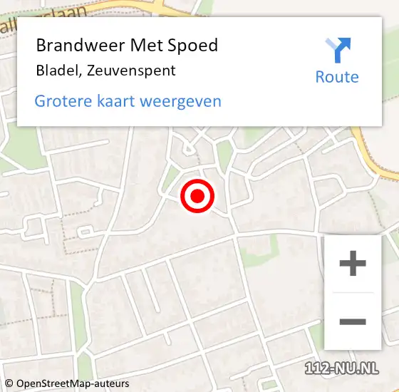 Locatie op kaart van de 112 melding: Brandweer Met Spoed Naar Bladel, Zeuvenspent op 4 november 2023 13:42