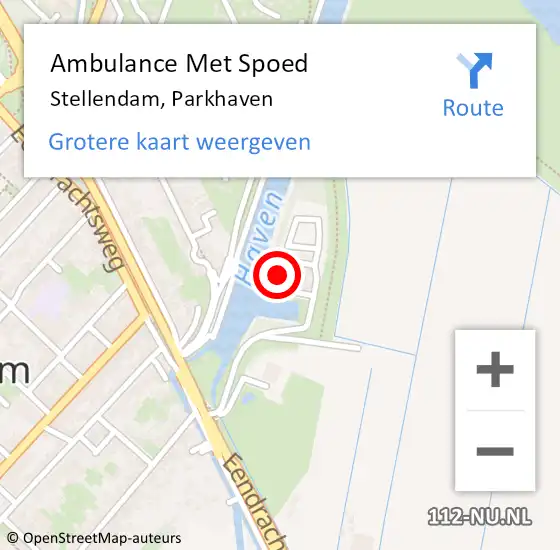 Locatie op kaart van de 112 melding: Ambulance Met Spoed Naar Stellendam, Parkhaven op 4 november 2023 14:20