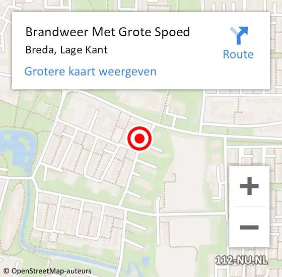Locatie op kaart van de 112 melding: Brandweer Met Grote Spoed Naar Breda, Lage Kant op 4 november 2023 14:45