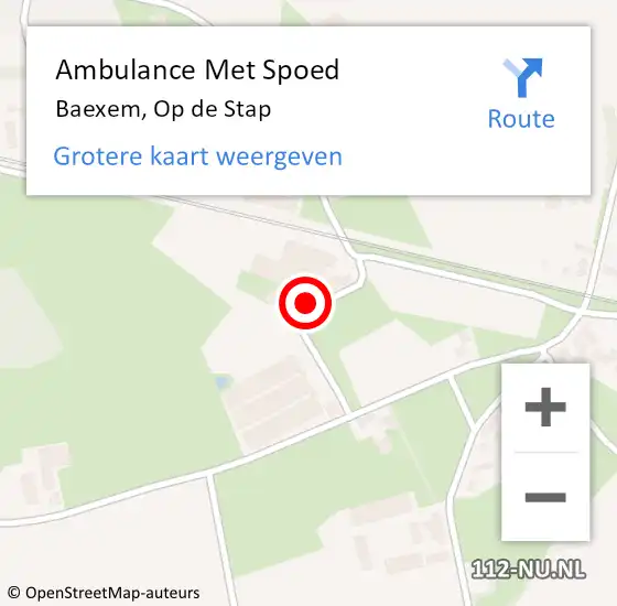 Locatie op kaart van de 112 melding: Ambulance Met Spoed Naar Baexem, Op de Stap op 4 november 2023 15:39