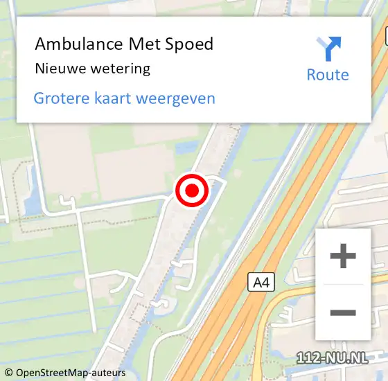 Locatie op kaart van de 112 melding: Ambulance Met Spoed Naar Nieuwe wetering op 14 september 2014 00:58