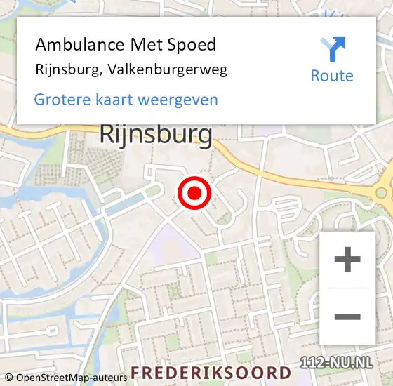 Locatie op kaart van de 112 melding: Ambulance Met Spoed Naar Rijnsburg, Valkenburgerweg op 4 november 2023 16:30