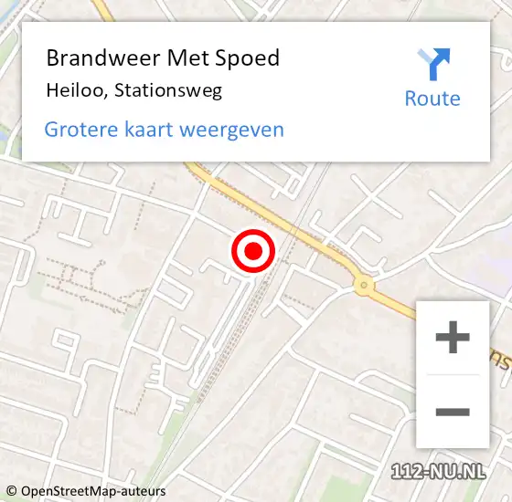 Locatie op kaart van de 112 melding: Brandweer Met Spoed Naar Heiloo, Stationsweg op 14 september 2014 01:02