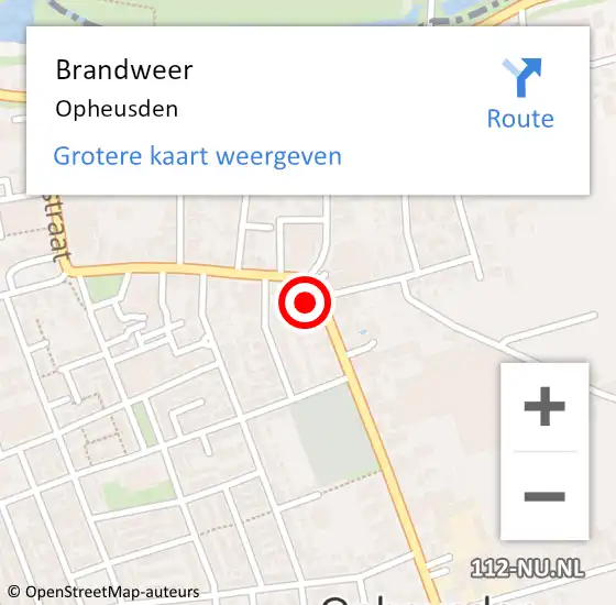 Locatie op kaart van de 112 melding: Brandweer Opheusden op 4 november 2023 17:07